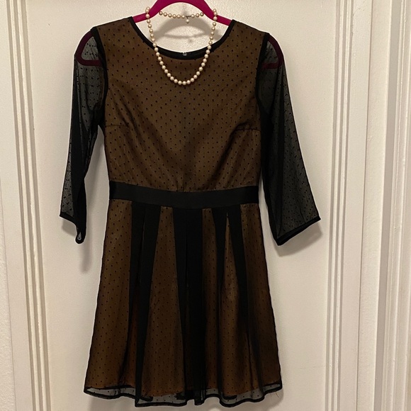 H&M Dresses & Skirts - H&M Black and Tan Sheer Dress